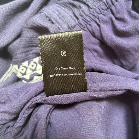 Heartloom Anthropologie Navy & White Embroidered Boho Button Romper, Size Medium - Picture 9 of 11